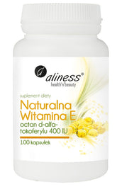 Přírodní vitamín E 400 D - afa - Tocotrienolacetát 100 kapslí ALINESS
